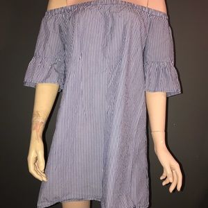 Dress—blue and white